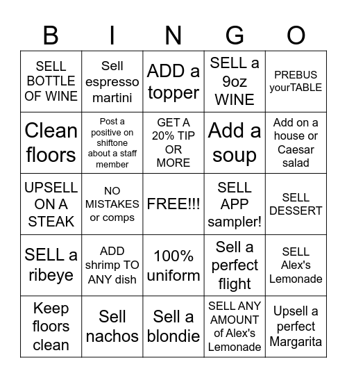 SERVER BINGO Card