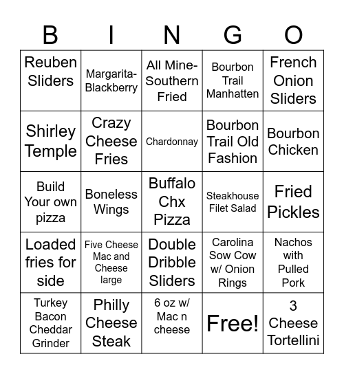 Marshall Cafe Bingo Card