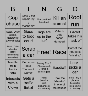 Hidden Bingo Card