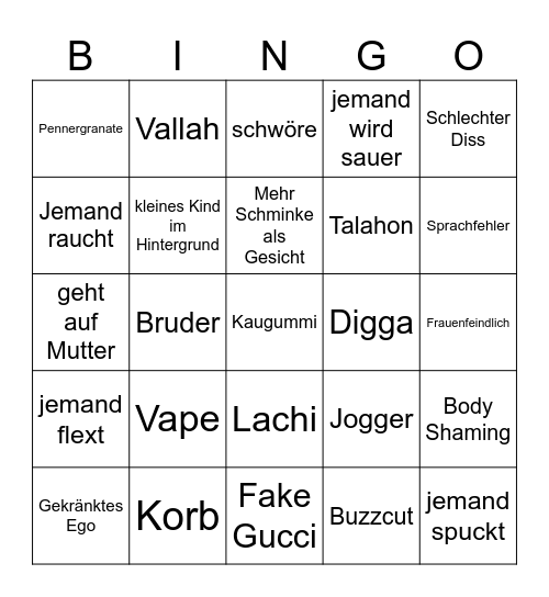 Zarbex Mutter stinkt Bingo Card