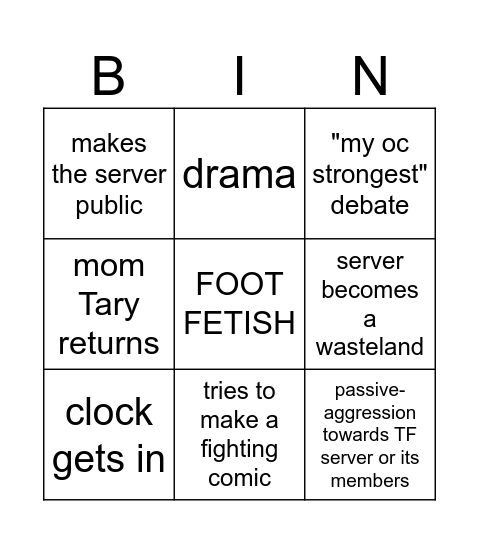 kritter Bingo Card