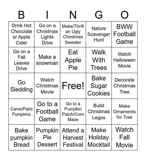 BER Month Bingo Card