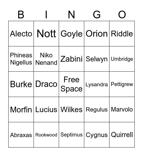 Dark and Dangerous Bingo Card