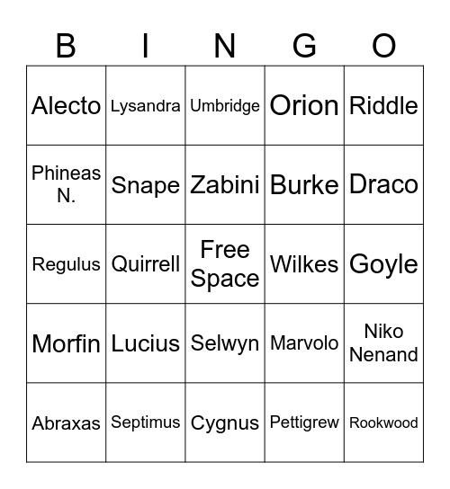 Dark and Dangerous Bingo Card