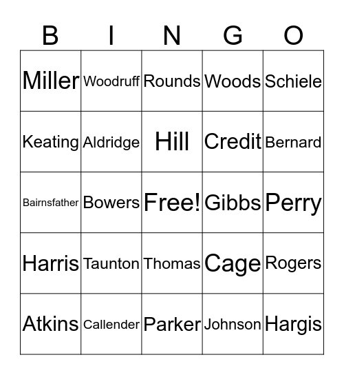 Teachers Bingo Card