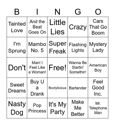 Music Bingo Card