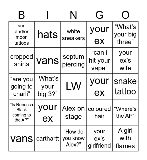 LAVENDER WILD BINGO Card