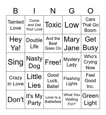 Music Bingo Card