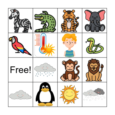 UNIT 4. ANIMALS. Bingo Card