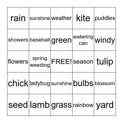 SPRING  BINGO Card