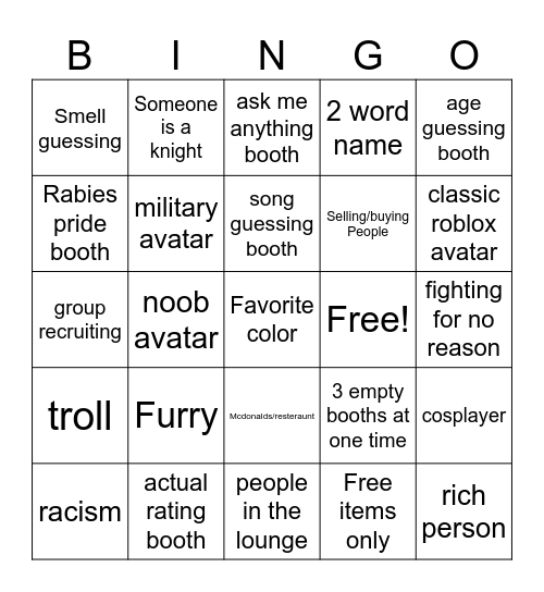 Rma Bingo Card