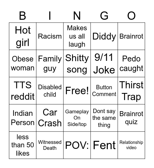 Instagram Reels Bingo Card