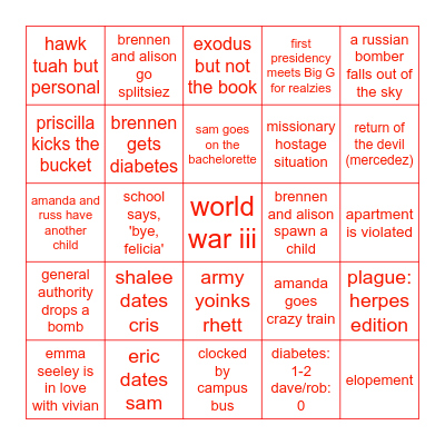 cursed Bingo Card