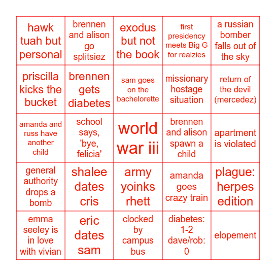 cursed Bingo Card