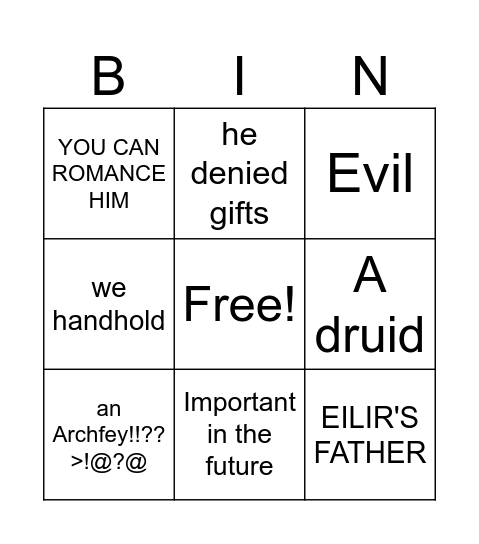 SHAM'BARA BINGO Card