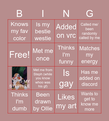 Ollie Bingo Card