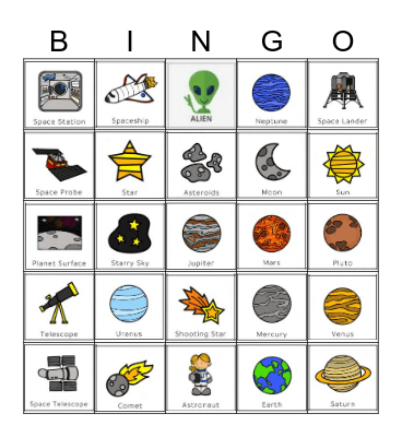 SPACE BINGO Card
