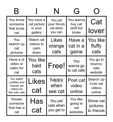 Kitty Bingo Card