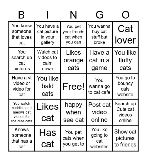 Kitty Bingo Card