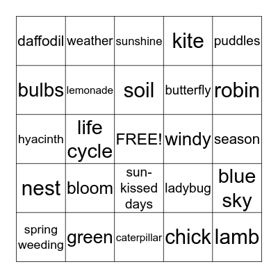 SPRING  BINGO Card