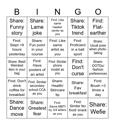 NPSC Human Bingo Card