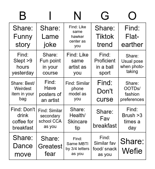 NPSC Human Bingo Card