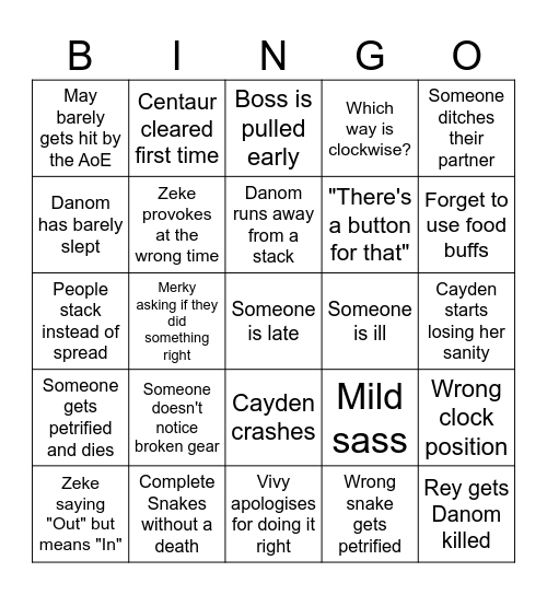 Panda Static Bingo Card