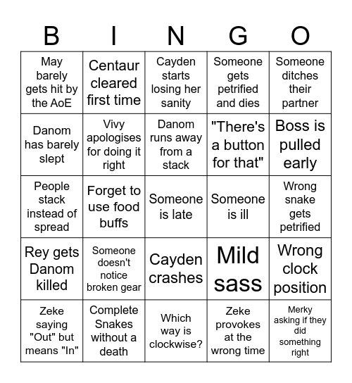 Panda Static Bingo Card