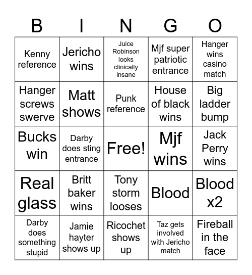 All in bingo Card