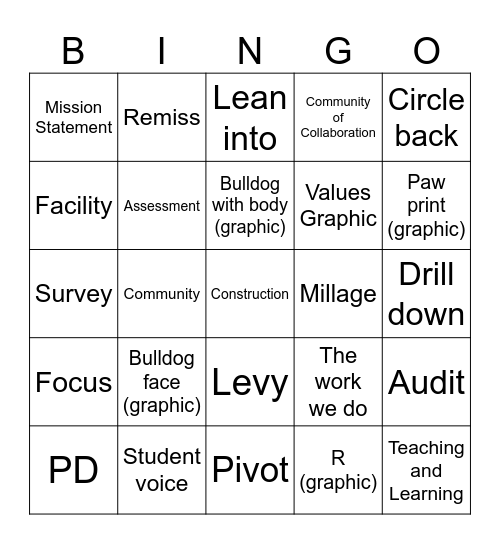 District Welcome Back 2024 Bingo Card