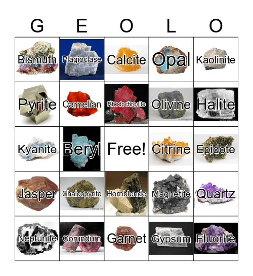 Geology Club Bingo Card