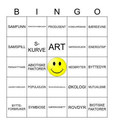 1IDC NATURFAG KAP. 10.1 Bingo Card