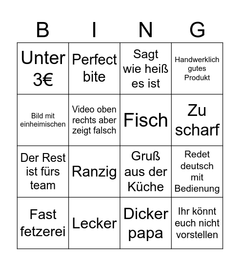 Bernd Zehner Cinematic Bingo Card