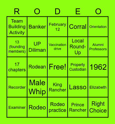 RCards! Bingo Card