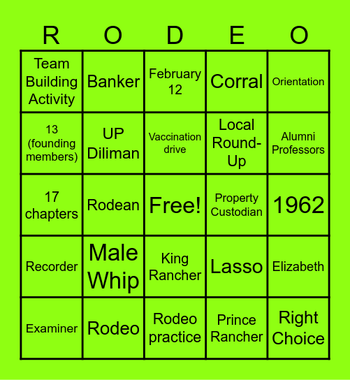 RCards! Bingo Card