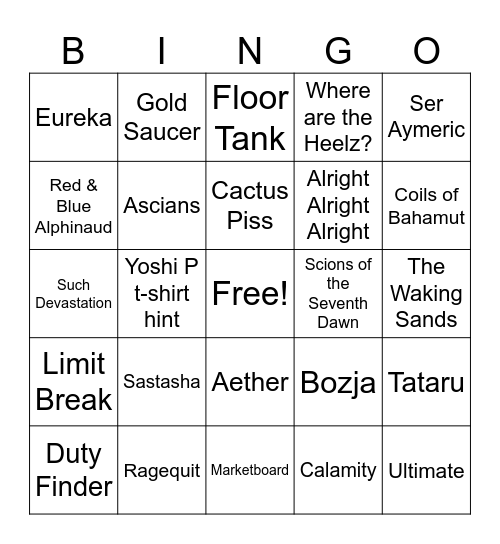 FF14 Bingo Card