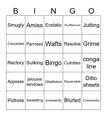 "The First Sans Giving Day" Bingo Card