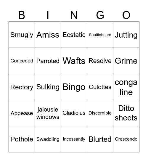 "The First Sans Giving Day" Bingo Card