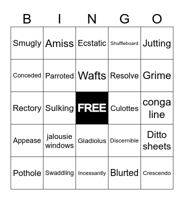 "The First Sans Giving Day" Bingo Card