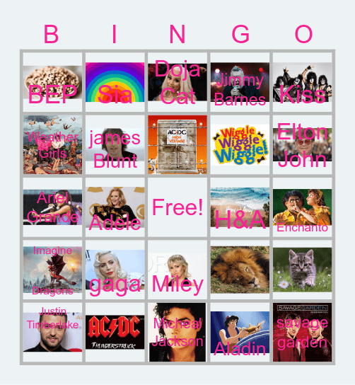 wet weather changlle  MUISC Bingo Card