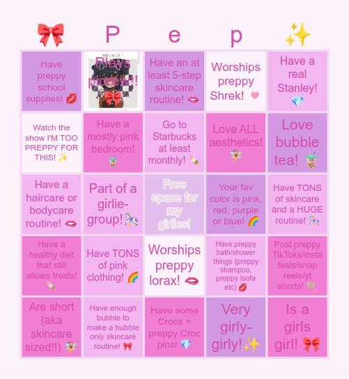 Are you preppy? Bingo Card
