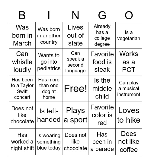 Welcome NUR432-01 Bingo Card