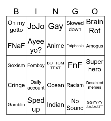 Scrollin Bingo Card