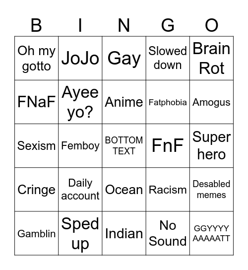 Scrollin Bingo Card