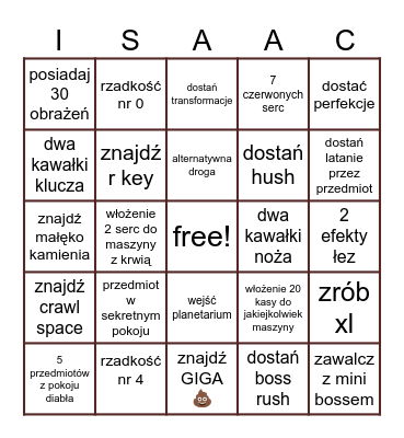 ISAAC BINGO Card