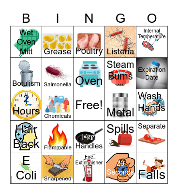 Food Safety Bingo Card