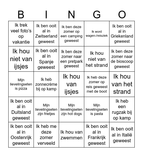 Turnkamp Bingo Card