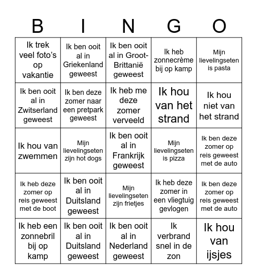 Turnkamp Bingo Card