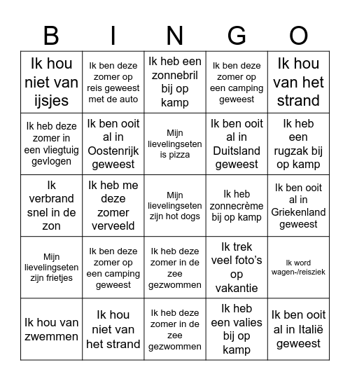 Turnkamp Bingo Card