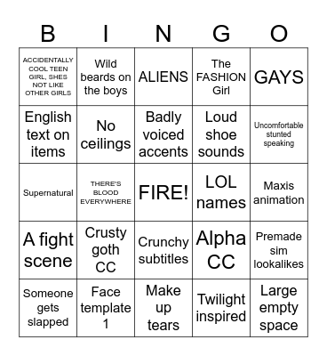 Jamesy bingo Card